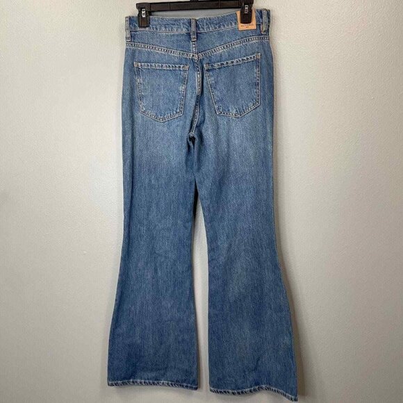 Free People New Dawn Flare Jeans Womens 25 Blue Denim High Rise Button Fly - Picture 5 of 15